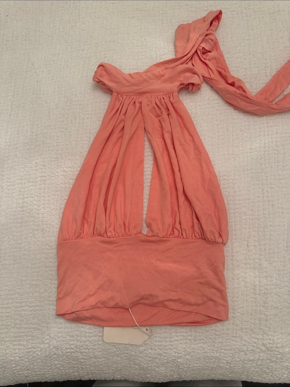 Coral Halter Top with Tie Neck